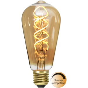 LED-lampa E27 ST64 Decoled Spiral Amber