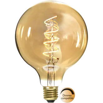 LED-lampa E27 G125 Decoled Spiral Amber