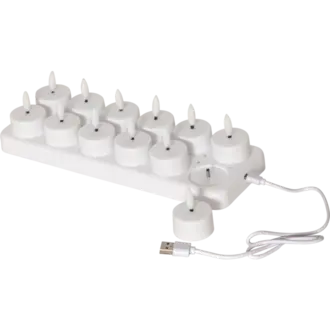 LED Värmeljus 12-pack Flamme Charge