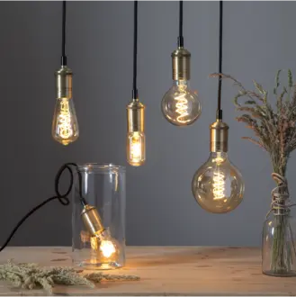 LED-lampa E27 TA60 Decoled Spiral Amber