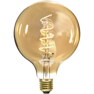 LED-lampa E27 G125 Decoled Spiral Amber