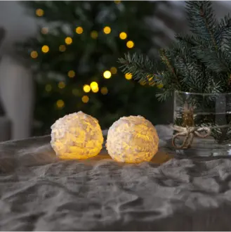 LED Blockljus 2-pack Snowball