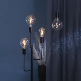 LED-lampa E27 G125 Decoled Spiral Clear 3-step memory
