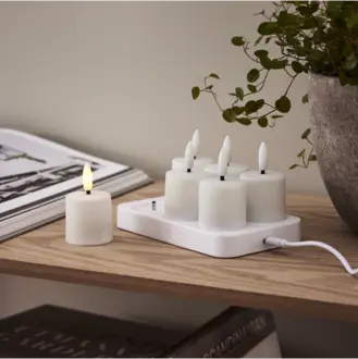 LED Ljus 6-pack Flamme Charge