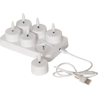 LED Värmeljus 6-pack Flamme Charge