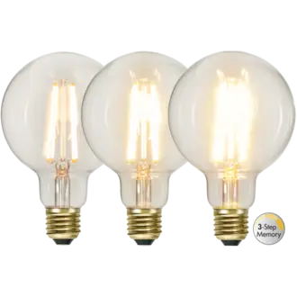LED-lampa E27 G95 Soft Glow 3-step memory