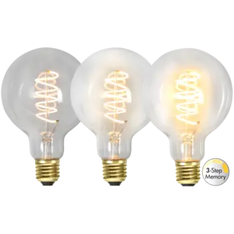 LED-lampa E27 G95 Decoled Spiral Clear 3-step memory