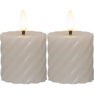 LED Blockljus 2-pack Flamme Swirl