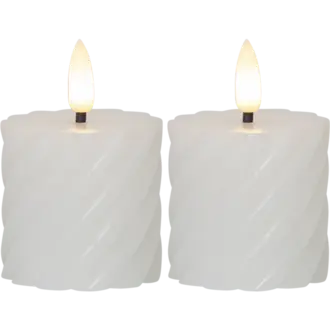 LED Blockljus 2-pack Flamme Swirl