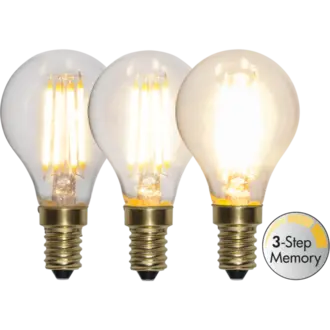 LED-lampa E14 P45 Soft Glow 3-step memory