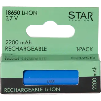 Laddbart batteri 18650 3,7V 2200mAh Li-ion