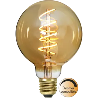 LED-lampa E27 G95 Decoled Spiral Amber