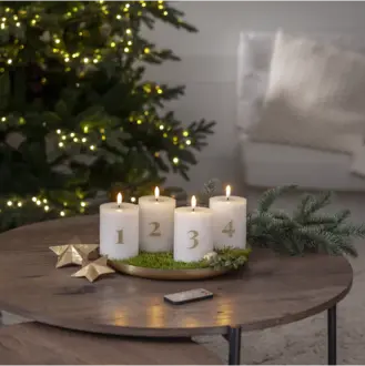 LED Blockljus 4-pack Flamme Advent