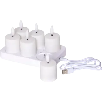 LED Ljus 6-pack Flamme Charge
